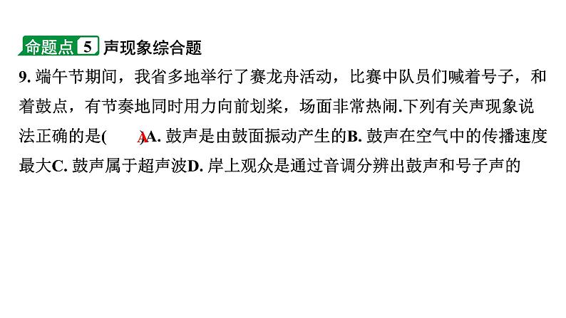 2024海南中考物理二轮重点专题研究 第二讲 声的世界(课件)08