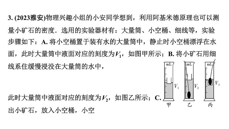 2024海南中考物理二轮重点专题研究 微专题 特殊方法测密度(课件)第7页