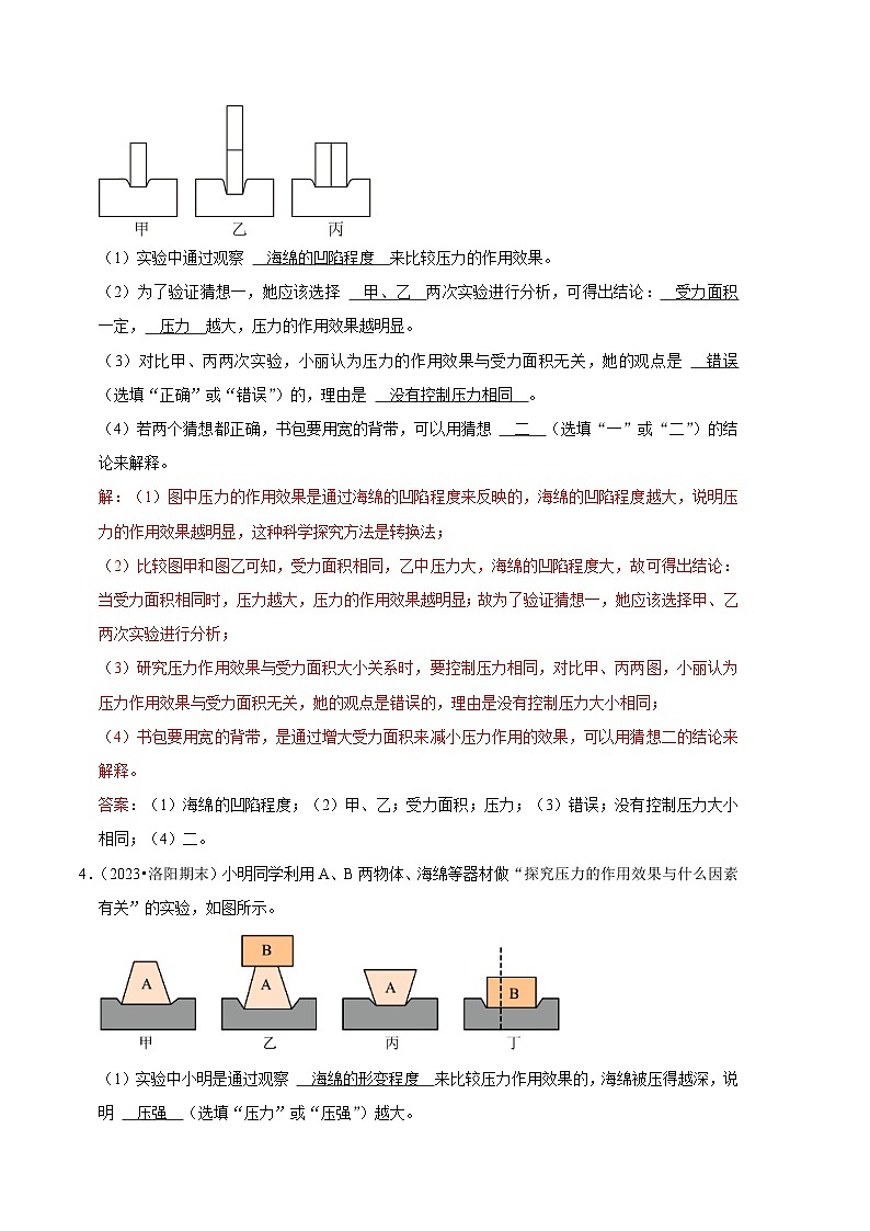 专题10 压强和浮力相关实验【四大题型】-【好题汇编】备战2023-2024学年八年级物理下学期期末真题分类汇编(人教版)03