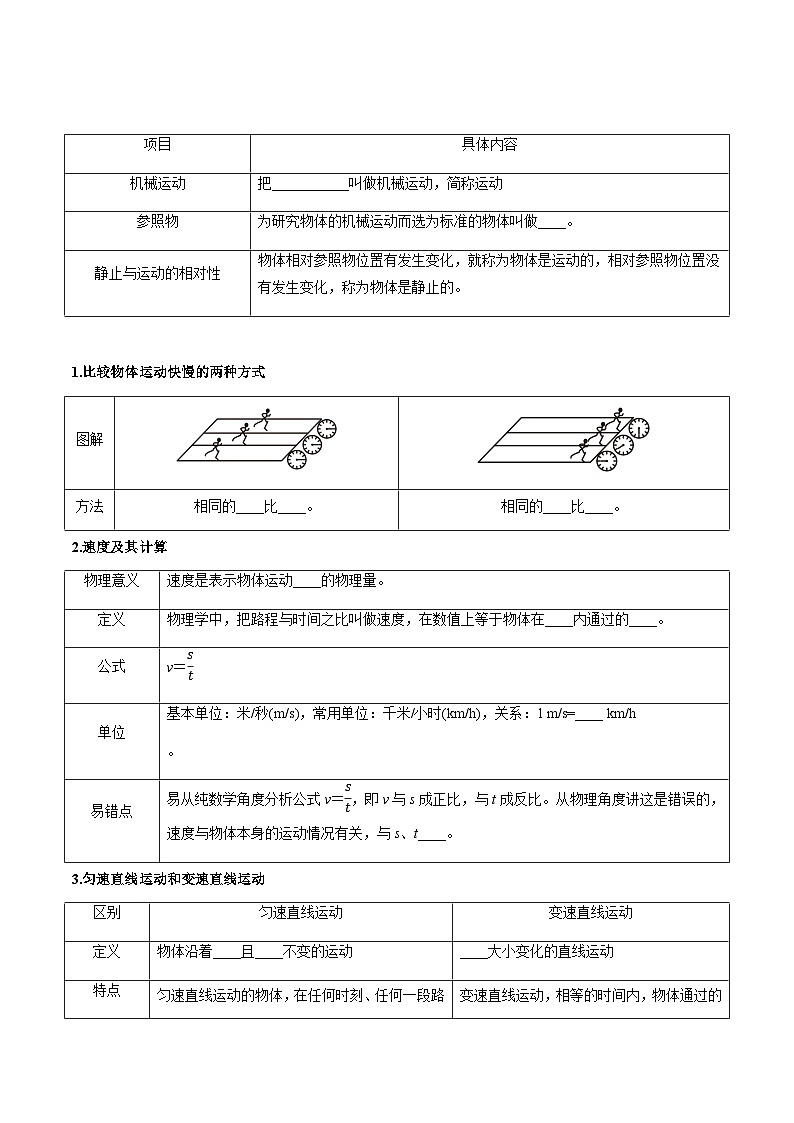 粤沪版八年级物理下册 第七章 《运动和力》知识梳理02