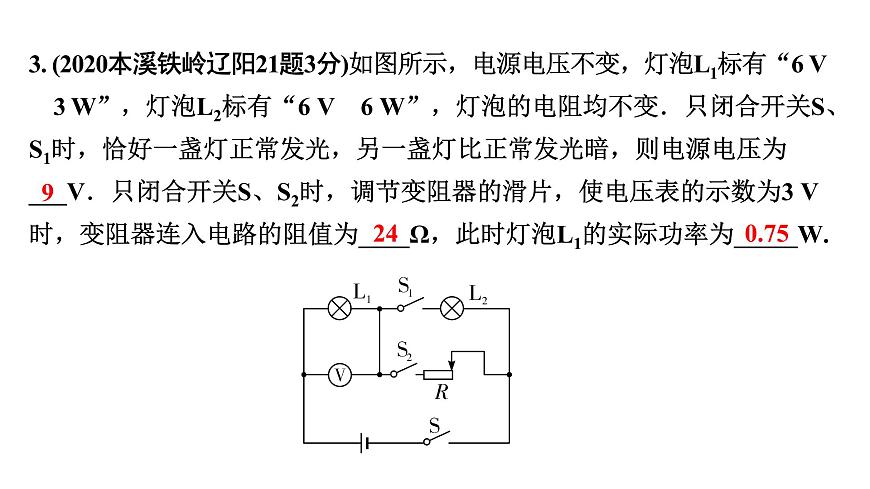 2024遼寧中考物理二輪重點專題研究 微專題 動態(tài)電路——電路圖類相關計算(課件)第5頁