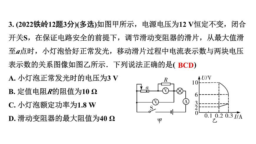 2024遼寧中考物理二輪重點(diǎn)專題研究 微專題 動(dòng)態(tài)電路——電路圖結(jié)合圖像類相關(guān)計(jì)算（課件）第7頁