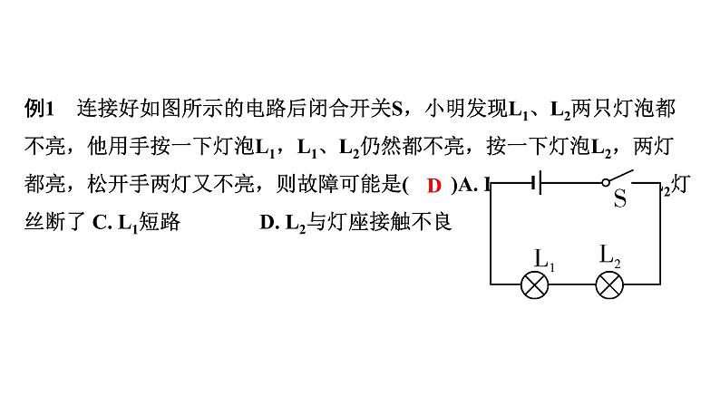 2024内蒙古中考物理二轮复习 微专题 电路故障分析 (课件)第5页