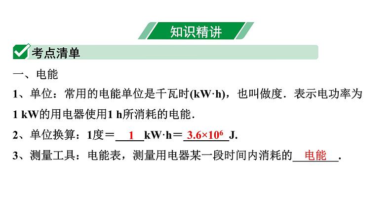 2024内蒙古中考物理二轮复习 微专题 电能 电功率 焦耳定律 (课件)第4页