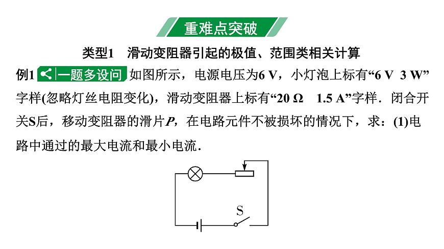 2024內(nèi)蒙古中考物理二輪復(fù)習(xí) 微專題 極值、范圍類相關(guān)計(jì)算 （課件）第3頁(yè)