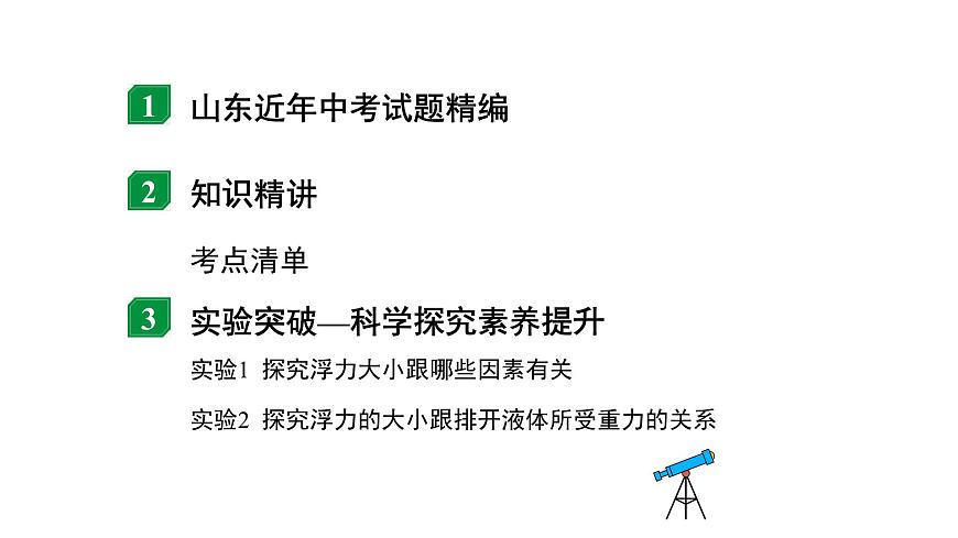 2024山東中考物理二輪重點專題研究 第十章 第一節(jié) 浮力  阿基米德原理（課件）第2頁