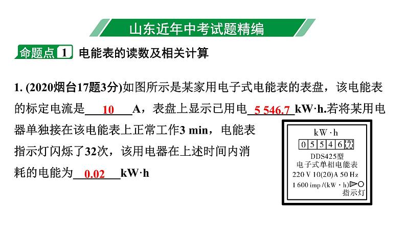 2024山东中考物理二轮重点专题研究 微专题 电功率 电热的理解及计算(课件)第3页