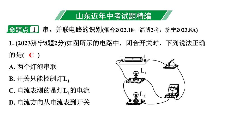 2024山東中考物理二輪重點專題研究 微專題 電路識別、設計與連接（課件）第3頁