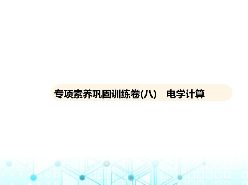 沪粤版初中物理九年级专项素养巩固训练卷(八)电学计算课件01