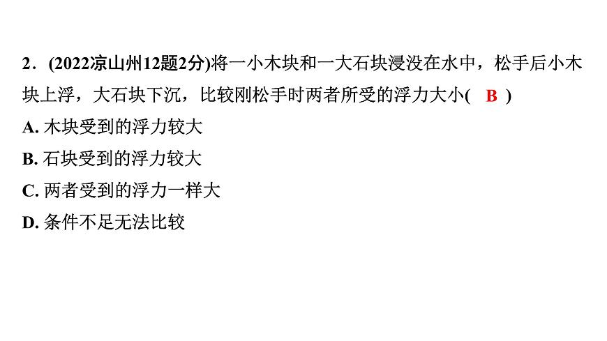 2024四川中考物理二輪重點(diǎn)專(zhuān)題研究 微專(zhuān)題 浮力  阿基米德原理（課件）第4頁(yè)