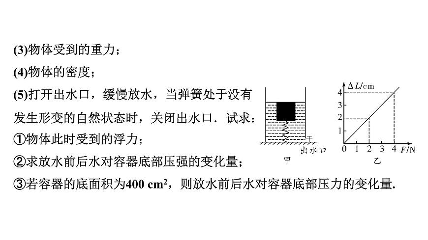 2024四川中考物理二輪重點專題研究 微專題 注水、排水模型浮力相關(guān)計算（課件）第8頁