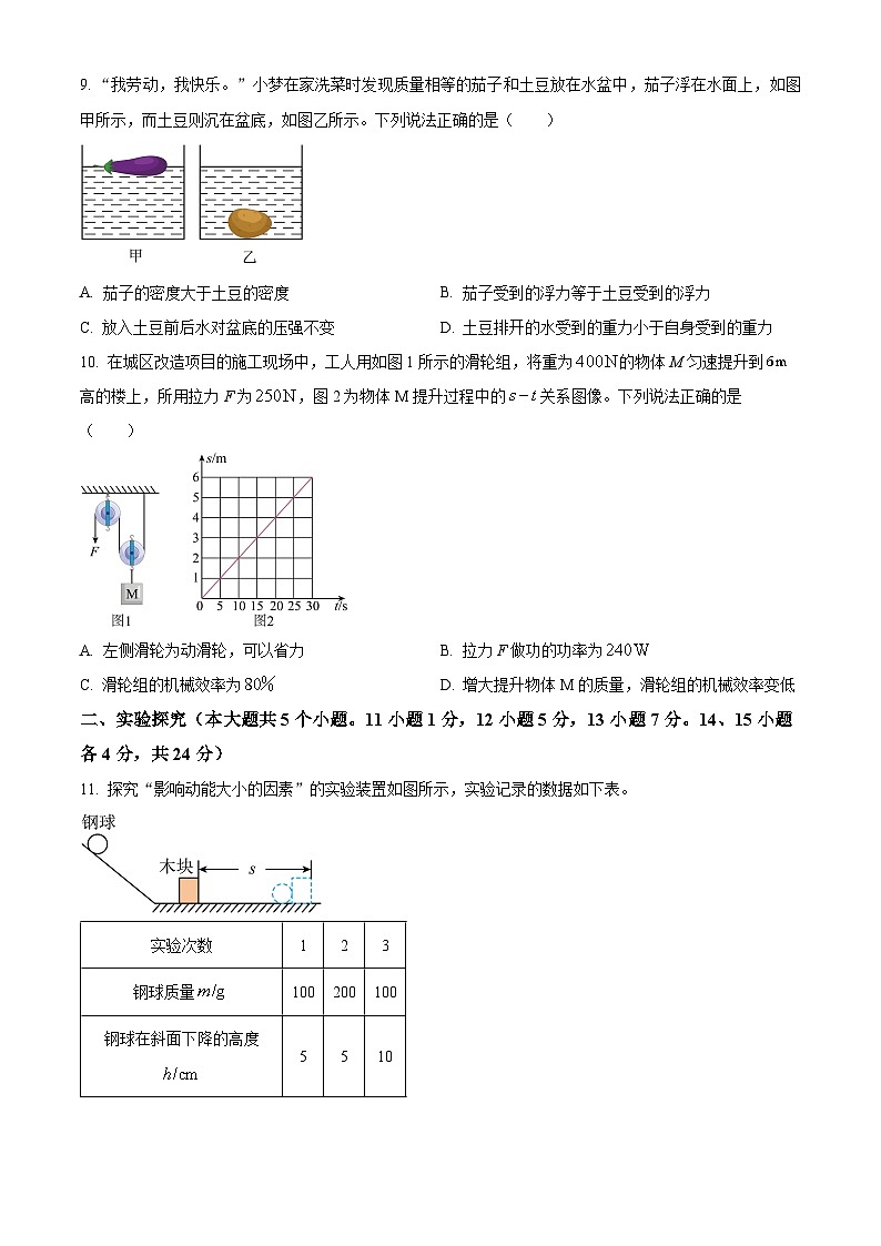 山西省朔州市多校2023-2024学年八年级下学期期末评估物理试题(原卷版+解析版)03