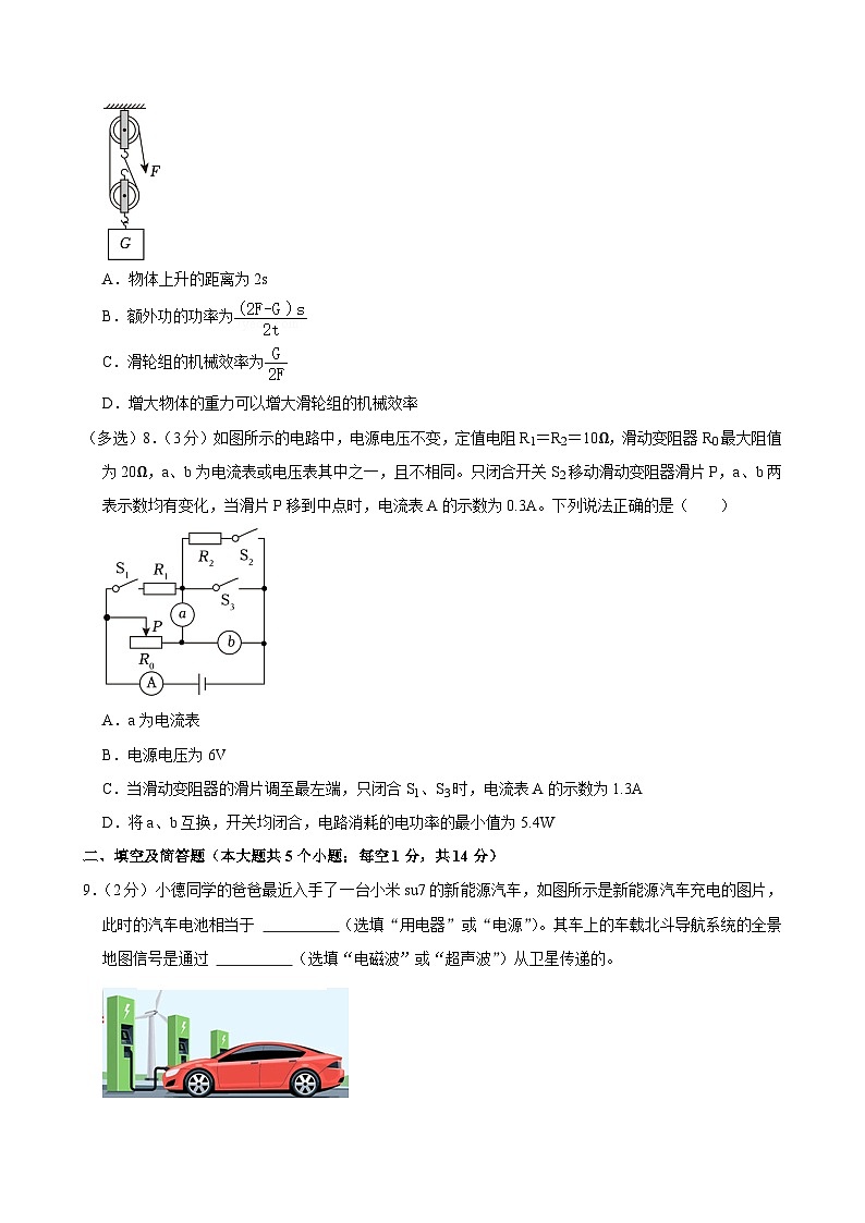 2024年河北省唐山市中考物理二模试卷03