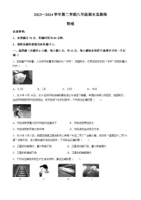 甘肃省定西市岷县2023-2024学年下学期期末检测八年级物理试卷(无答案)