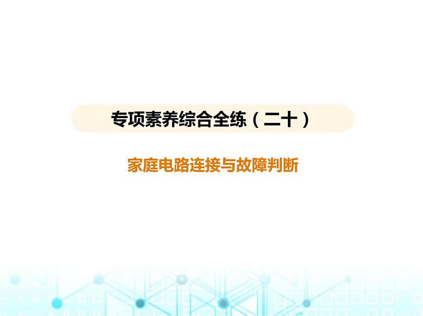 蘇科版初中九年級物理專項(xiàng)素養(yǎng)綜合練(二十)家庭電路連接與故障判斷課件第1頁