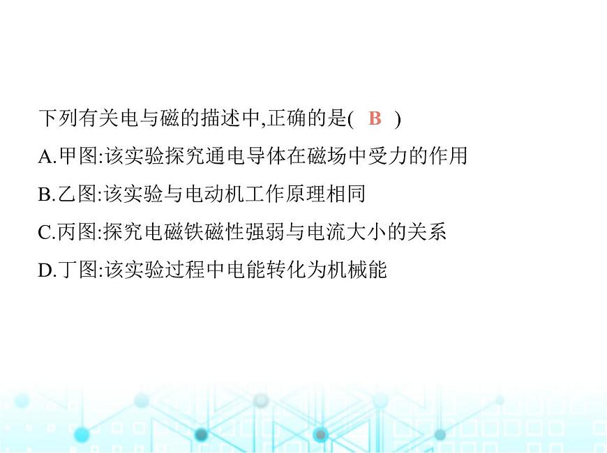 蘇科版初中九年級物理專項素養(yǎng)綜合練(二十二)三種電磁現(xiàn)象的辨析課件第3頁