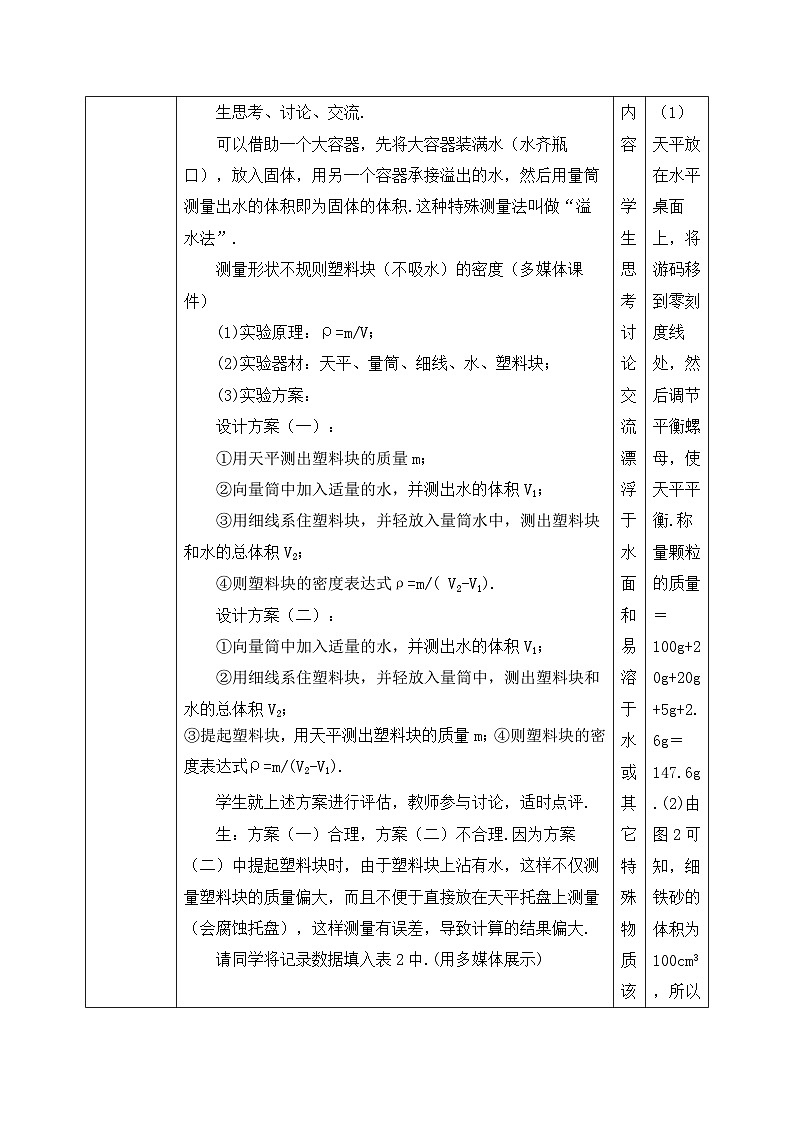 6.3《測量物質(zhì)的密度》第2課時教學(xué)設(shè)計第2頁
