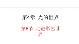 4.8 走进彩色世界 课件- 2024-2025学年教科版物理八年级上册