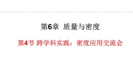 6.4 活动：密度应用交流会 课件- 2024-2025学年教科版物理八年级上册