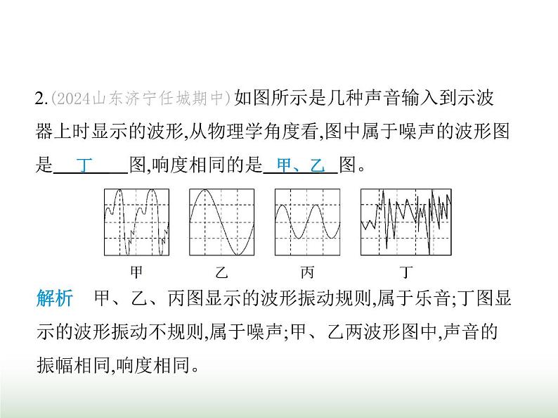 鲁科版八年级物理上册第2章声现象第4节乐音与噪声课件第3页