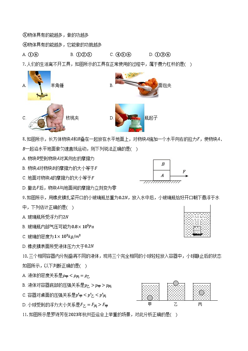 2023-2024学年河北省邯郸市成安县八年级(下)期末物理试卷(含答案)第2页
