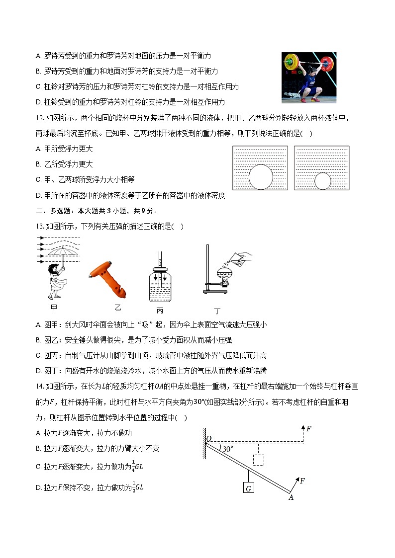2023-2024学年河北省邯郸市成安县八年级(下)期末物理试卷(含答案)第3页