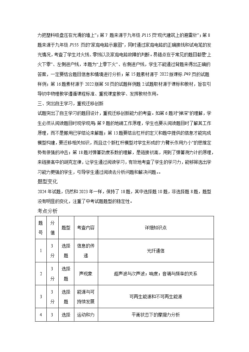 2024年中考物理真题完全解读(广州卷)02