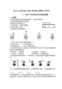 黑龙江省哈尔滨市第一一三中学校2023-2024学年八年级上学期11月考物理试题（含答案）