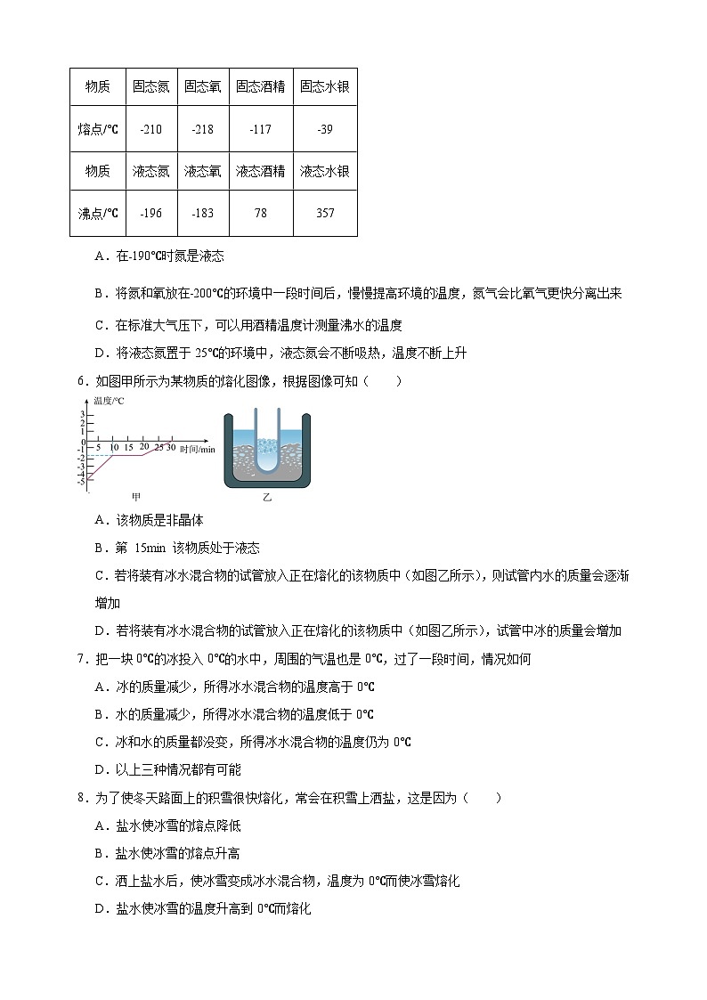 第2章《物态变化》-2024-2025学年八年级上册物理单元测试卷(苏科版)第2页