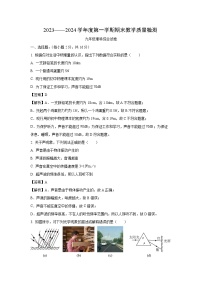 [物理][期末]河北省邢台市2023—2024学年九年级上学期期末考试试题(解析版)