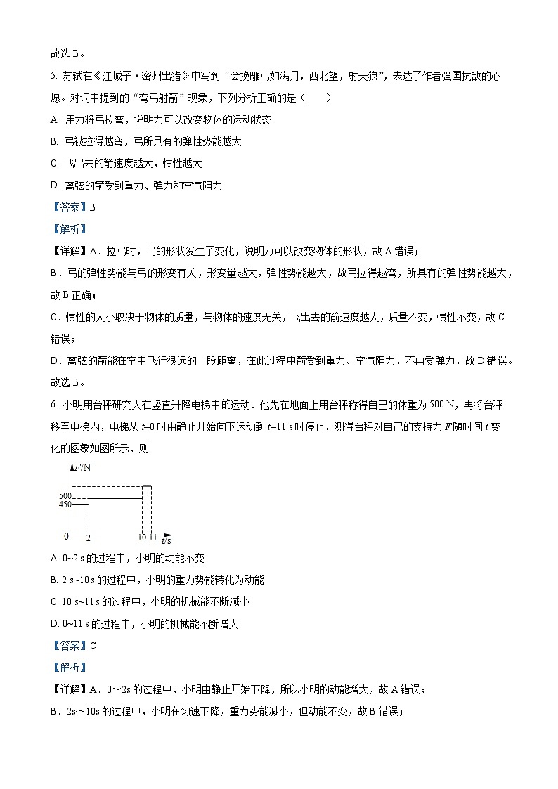 2024年黑龙江省大庆市靓湖学校中考二模物理试题(原卷版+解析版)03