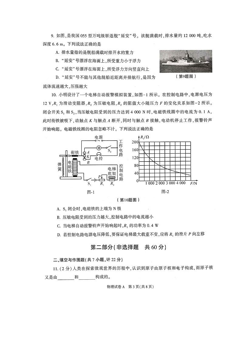 2023年陜西省中考物理真題及答案第3頁