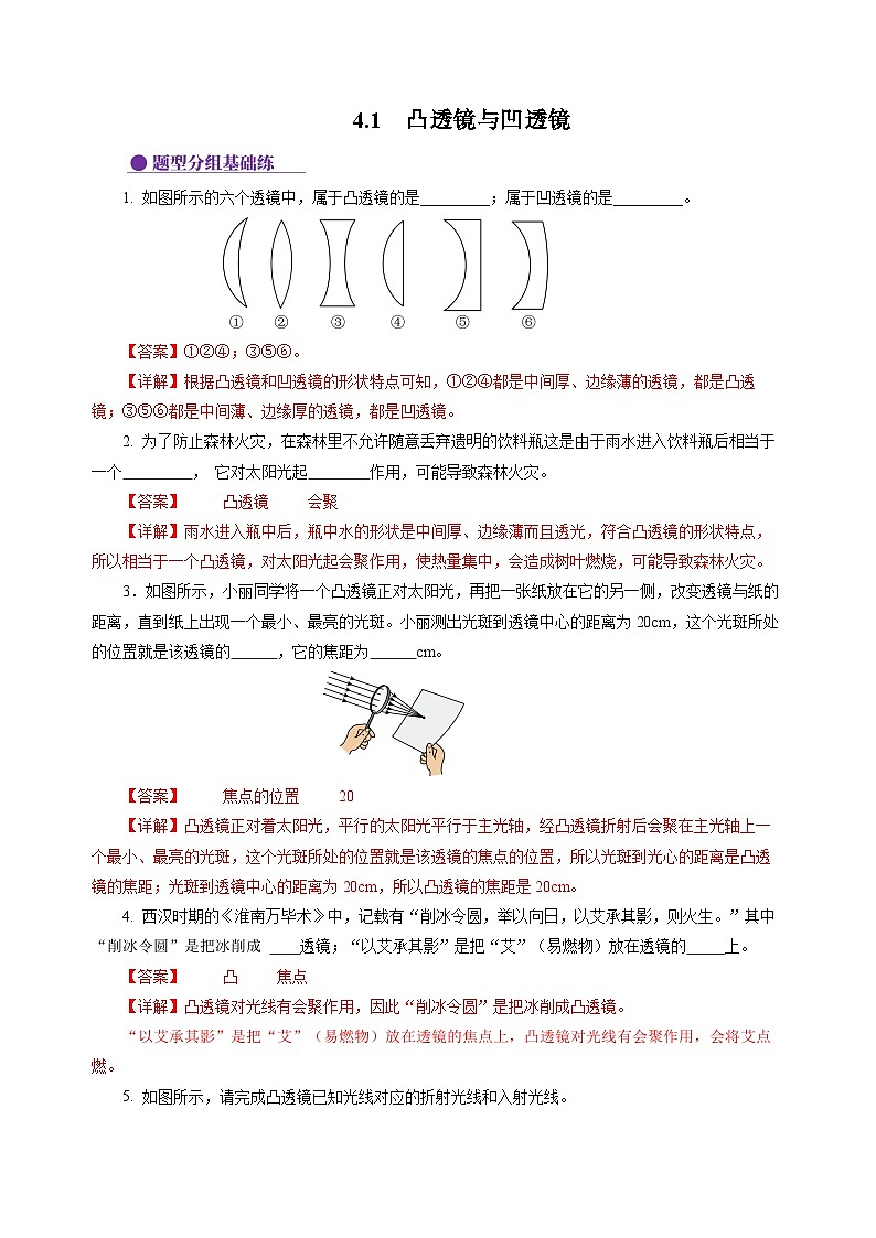【沪科版】八年级物理 4.1 凸透镜与凹透镜(课件+练习+内嵌视频)01