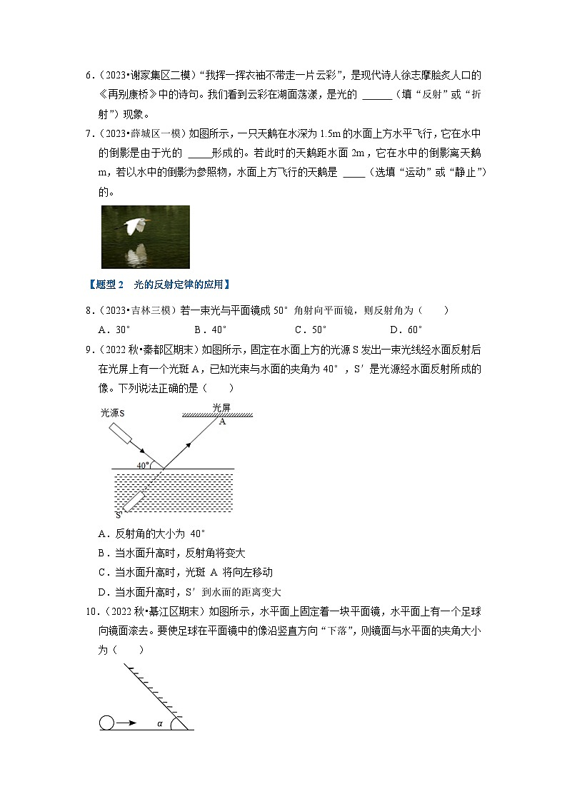 4.2 光的反射(专题训练)【七大题型】(学生版)第3页