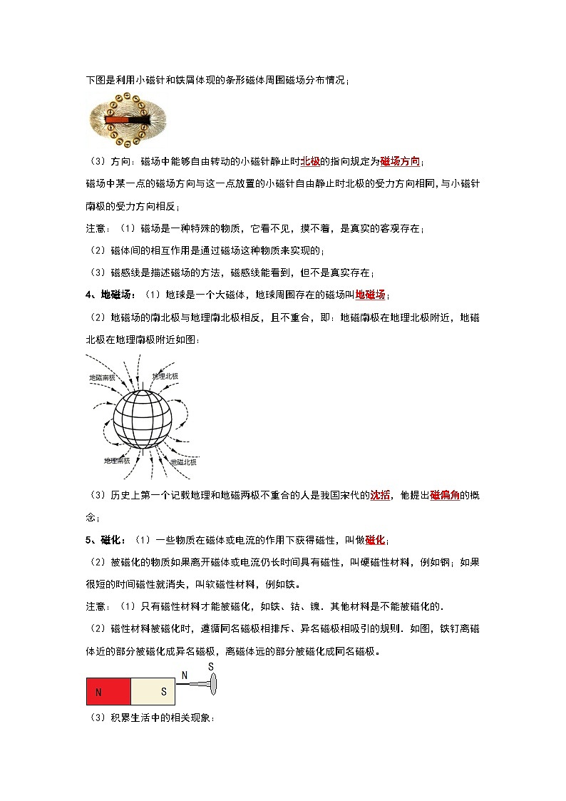 20.1 磁现象 磁场(考点解读)-2024年九年级物理人教版(全册)讲义(含练习)03