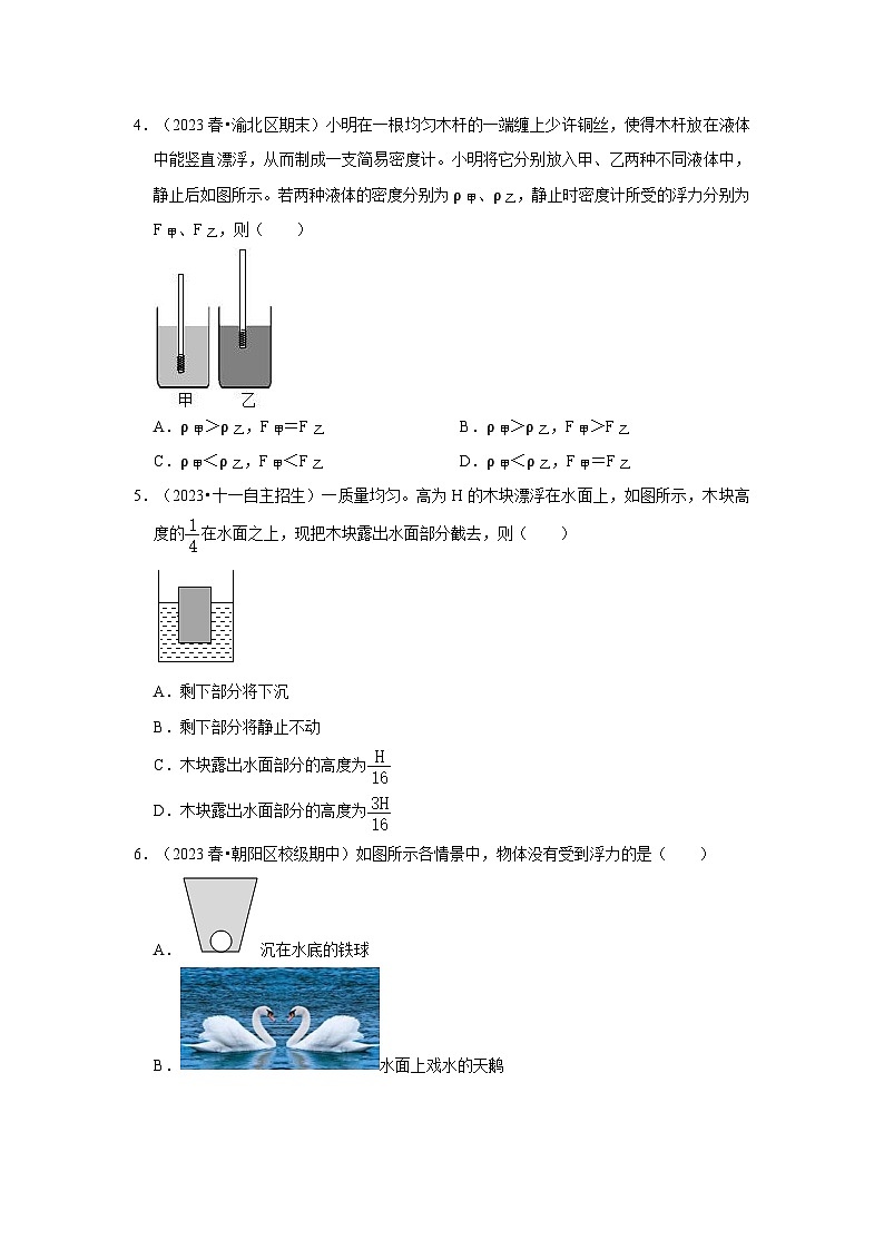 第10章《浮力》单元测试卷(基础卷)(原卷版)第2页