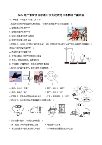 2024年广东省清远市连州市九校联考中考物理二模试卷（含答案）