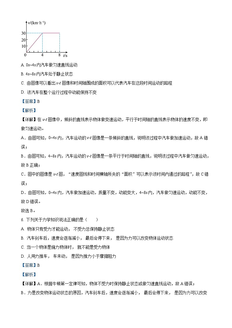 2024年山东省德州市庆云县中考一模物理试题(原卷版+解析版)03