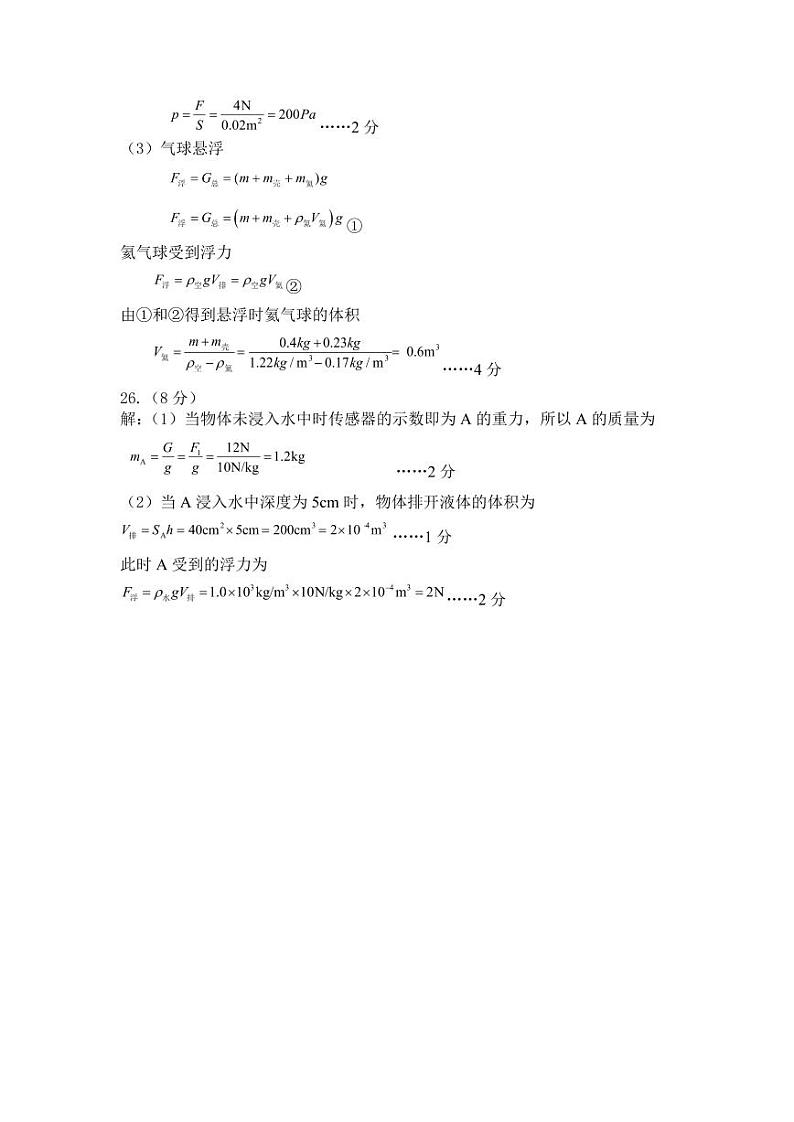 山东省德州市陵城区2023-2024学年八年级下学期期末考试物理试题02