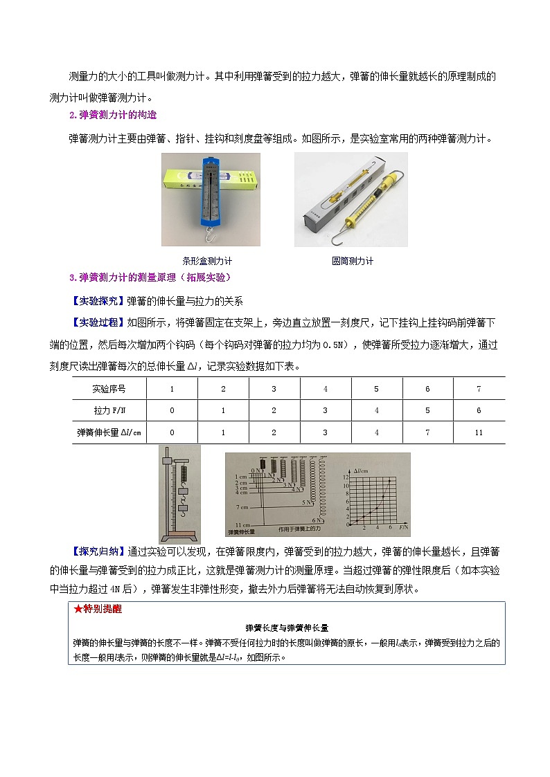 人教版八年級物理下冊同步精品講義7.2彈力同步練習(學生版+解析)第3頁
