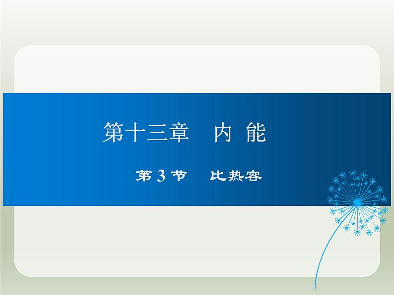 2024-2025学年人教版九年级全一册物理教学课件 13.3 比热容第1页