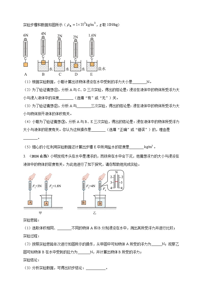 模块三 实验 专题36 探究浮力大小与哪些因素有关(原卷版)第2页