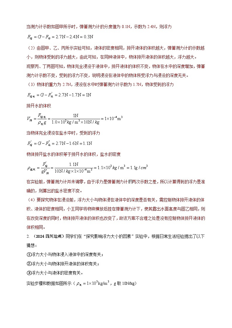 模块三 实验 专题36 探究浮力大小与哪些因素有关(解析版)第2页