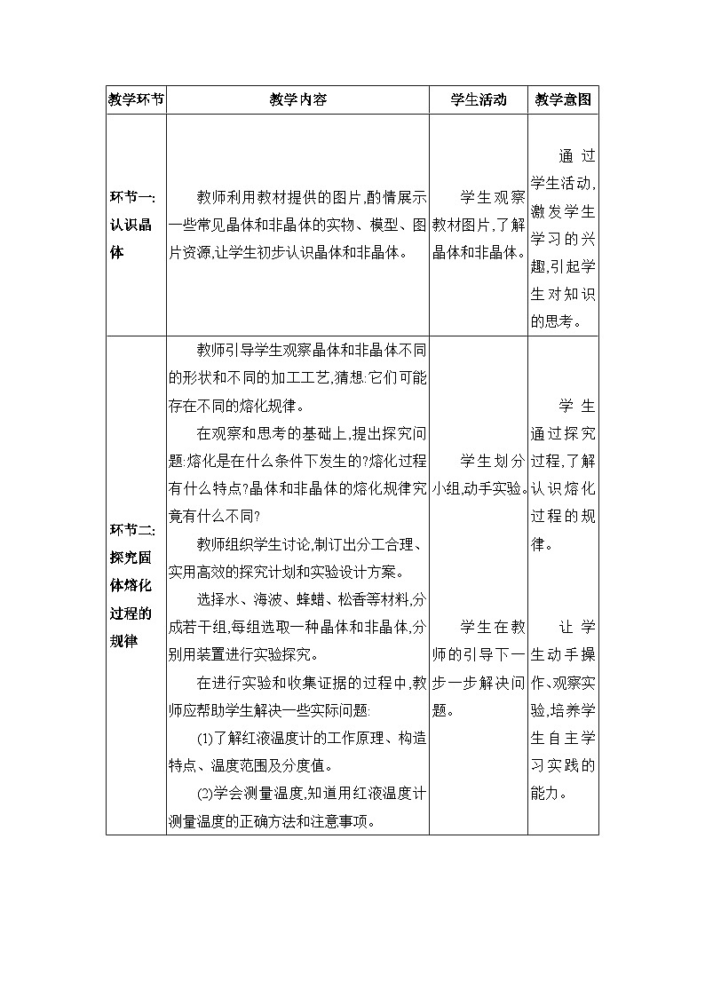 教科版(2024)八年级物理上册第5章物态变化5.2熔化和凝固教案第2页
