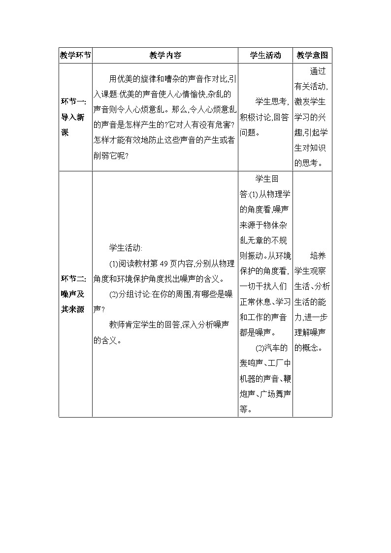 教科版(2024)八年级物理上册第3章声的世界3.3噪声教案第2页