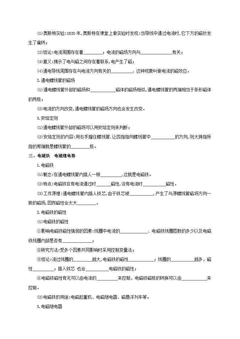 人教版九年級(jí)物理全一冊(cè)通關(guān)講義第20章電和磁(知識(shí)清單+專題突破)(原卷版+解析)第2頁(yè)