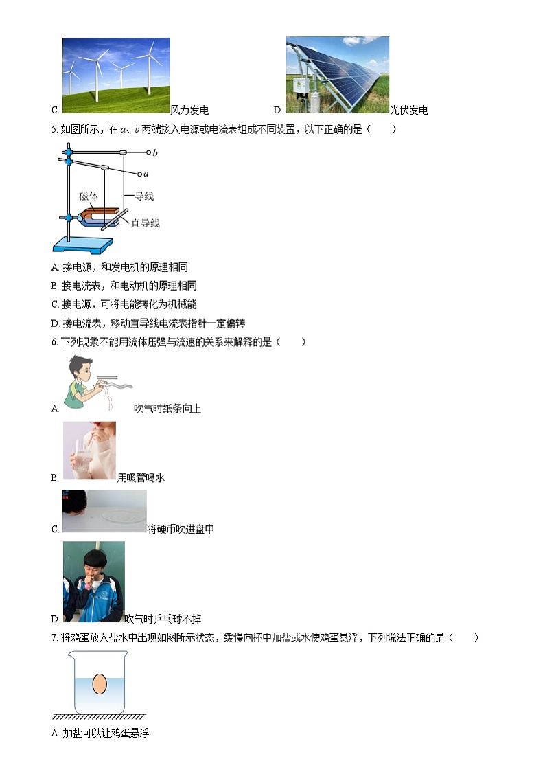 2024年江苏省苏州市中考物理真题(原卷版)第2页