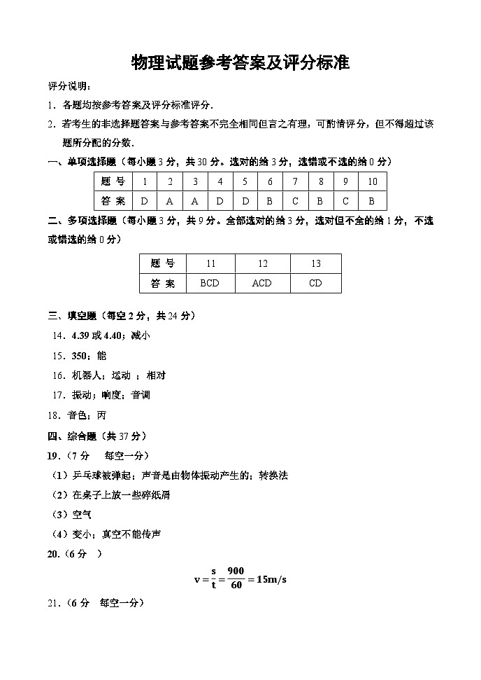 八年級(jí)物理隨堂考答案第1頁