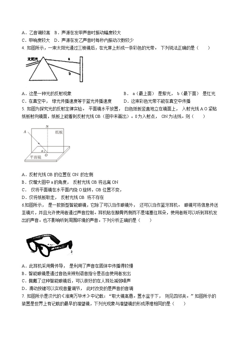 江苏省苏州市西安交通大学附属初级中学2024-2025学年八年级上学期月考物理试卷(10月份)(无答案)第2页