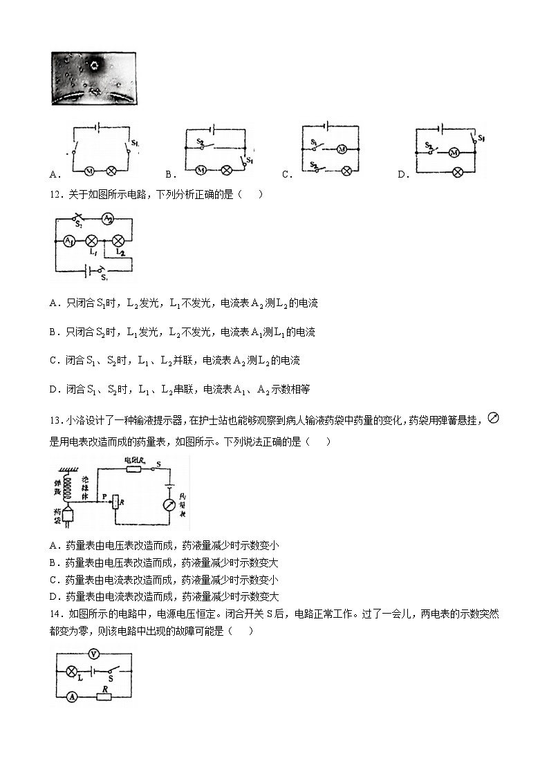 河南省洛阳市地矿双语学校2024-2025学年九年级上学期物理月考试卷(无答案)第3页
